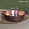 Pentola in Rame Artigianale, Utensile per Cucina Hot Pot per Bollire, Sobbollire e Stufare la Pasta, Texture Martellata Vintage Pentola Portatile 24 cm