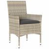 Garden Dining Set with Cushions 9 pcs Light Grey Poly Rattan
