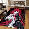 [ Product]1pc Floor Mat, Washable, Indoor And Outdoor, Flannel, Holiday Gift, Rias Gremory Anime Style Area Rug - Black And Re