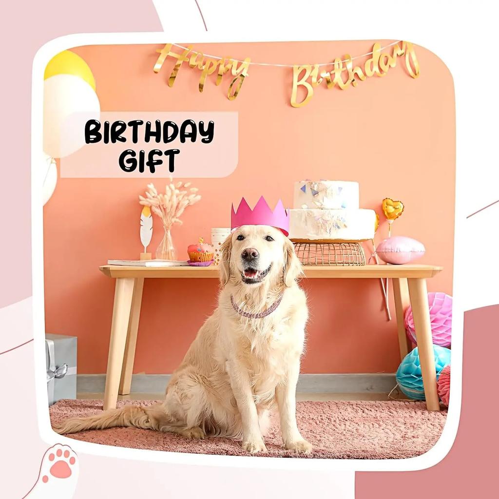 Dog Chain Collar Diamond Cuban Link Necklace Metal Cat Chain Pet Crystal Collar Jewelry Accessories for Dogs Cats