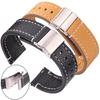 Genuine Leather Watch Band Strap Women Men 18mm 20mm 22mm 24mm Black Brown Blue Soft Cowhide Watchband with Deployment Clasp
