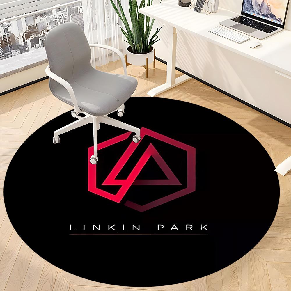1 Pezzo Tappeto Rotondo da Ufficio Linkin Park, Antiscivolo, Morbido e Durevole Tappeto da Ufficio per Decorazione d'Interni, Perfetto per Ufficio, Bella Decorazione