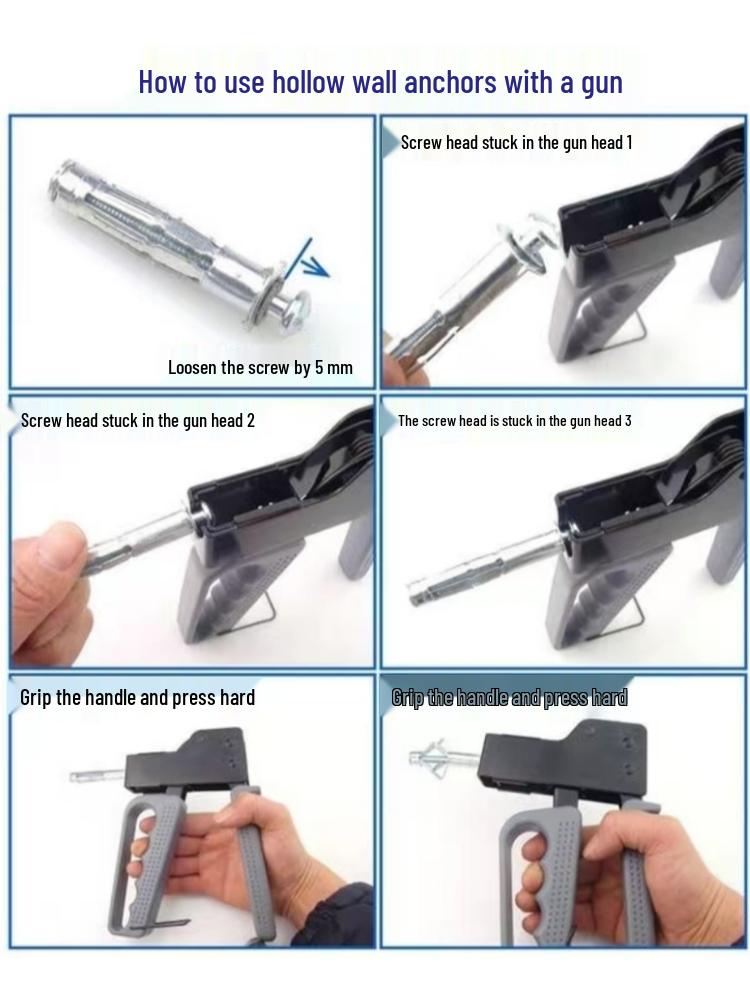 Hollow Wall Anchor Puller & Tightener Tool for Plasterboard Screws
