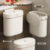 Wall-Mounted Kitchen & Bathroom Trash Can with Lid - Slim Waste Basket for Tight Spaces
