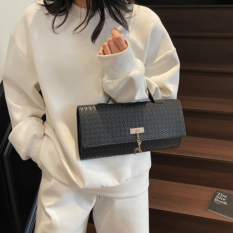 Spring and Summer New Textured Woven Pattern Fashion Handbag Personalized Shoulder Bag Crossbody Bag Minimalist Style Small Square Bag