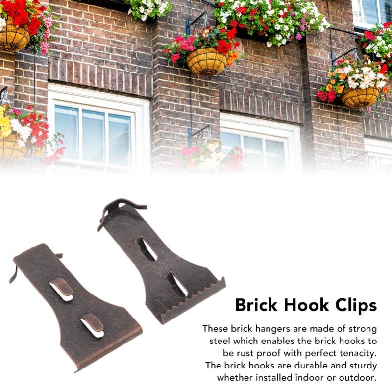8Pcs Brick Hook Clips Steel Brick Hanger Fits Standard Size Bricks 2 1/4 Inch To 2 3/8 Inch In Height