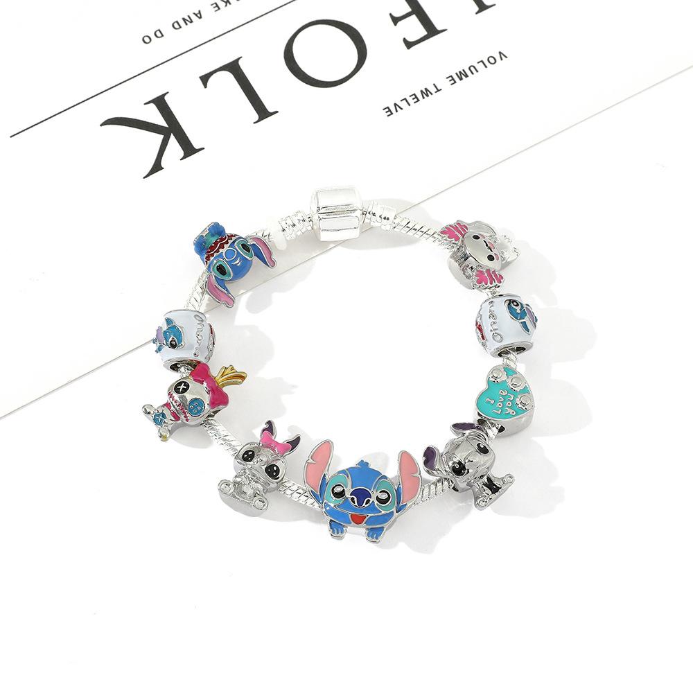 Cartoon Cute Stitch Bracelet Students Star Baby Doll Pan Family Bracelet Accessories Hip Hop Bracelet Jewelry Batch