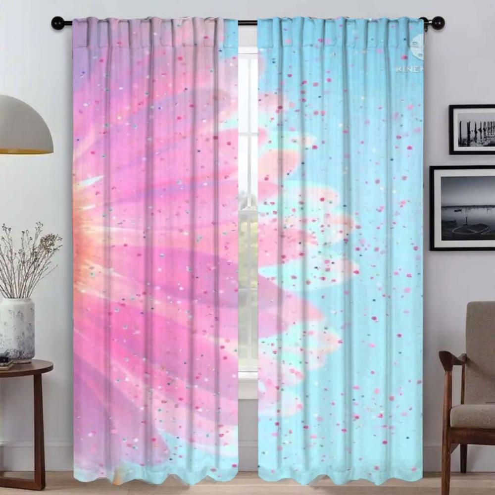 Modern Living Room Curtains for Camera Flower Partition Shades Blackout Curtain Tulle for Bedroom Curtains 2 Pieces Kitchen Home