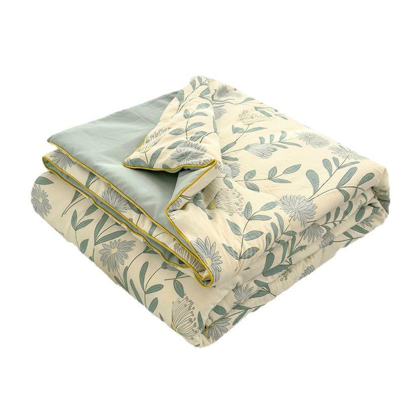 Class A Washed Cotton Soybean Fiber Gauze Quilt - Double Layer Summer Cool, Machine Washable