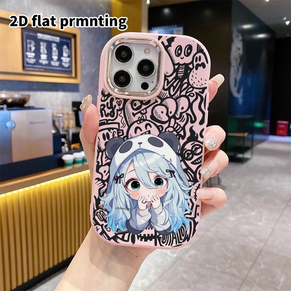 Phone Case: 2D Flat Design Suitable for iPhone 18 17 16 15 14 13 Pro Protective Case, Couple Style, Surprise and Shy, Christmas and Halloween Gift