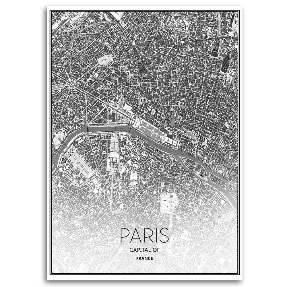 Canvas Print, Paris - City Plan