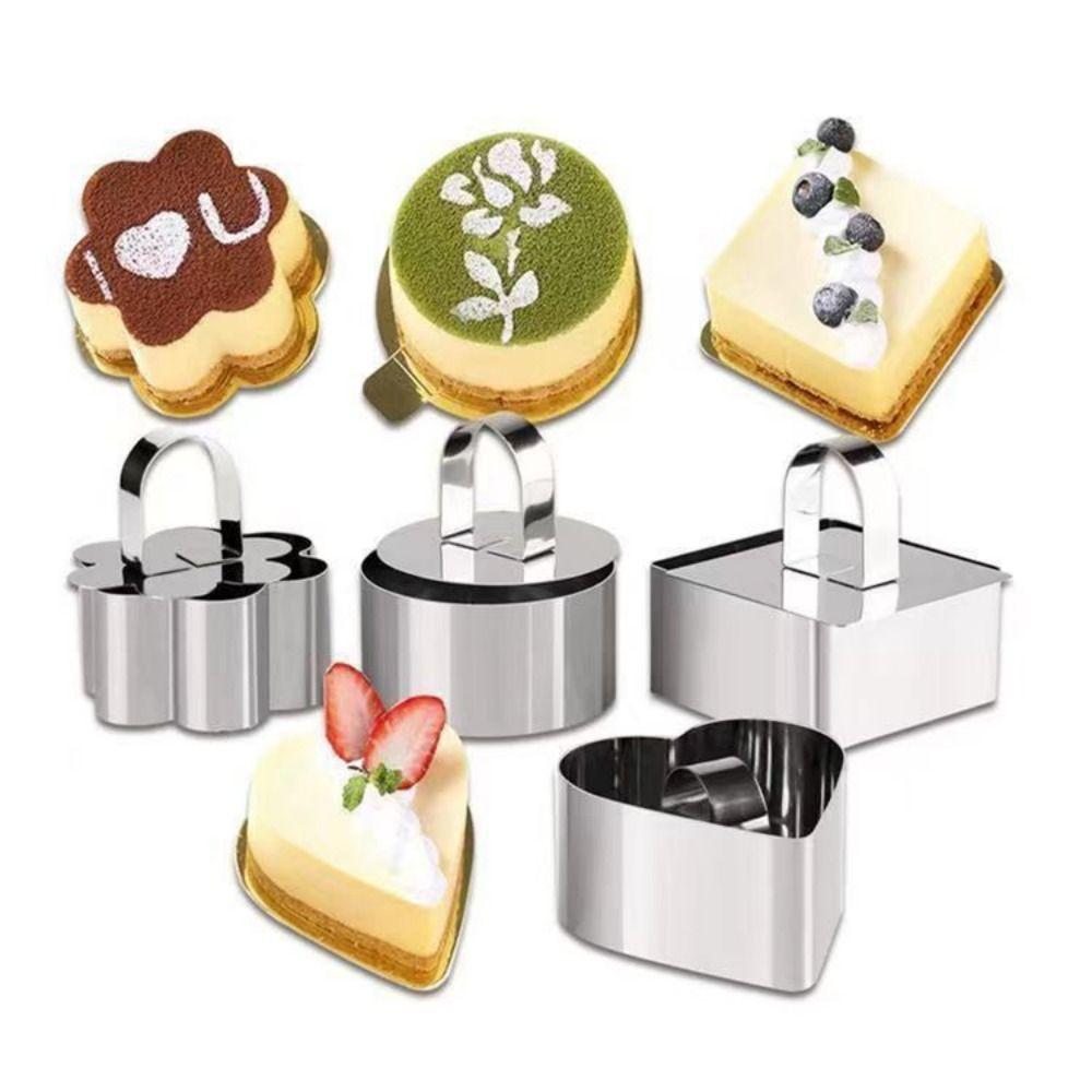 4Pcs Stainless Steel Cake Ring Mold Reusable Cooking Ring Mousse Mold  Baking Mousse Desserts