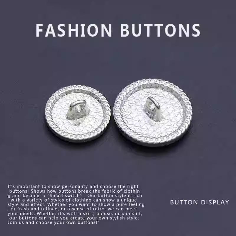 10 Stück Hemdknöpfe Rund Buchstaben Zarte Diamantenbesetzte High-End Mantel Pullover Hemdknöpfe Daquan