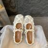 French Lace Mesh Single Shoes Female Summer New Fairy Wind Gentle with Skirt Flat Soft Sole Breathable Mary Jane Shoes