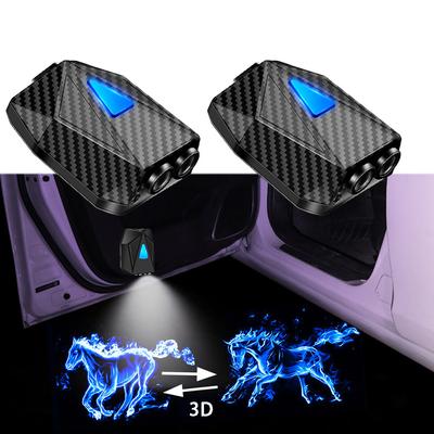 3D Led Araba Kapı Hoş Geldiniz Lazer Projektör Logosu Hayalet Gölge Işıkları USB Şarj Dinamik Projeksiyon Karşılama Işığı Araba Dekoratif Lamba