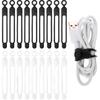 18Pcs Silicone Cable Ties, Reusable Cable Ties Wire Organizer, Multipurpose Elastic Cord Organizer for Bundling Earphone, Phone Charger, Computer