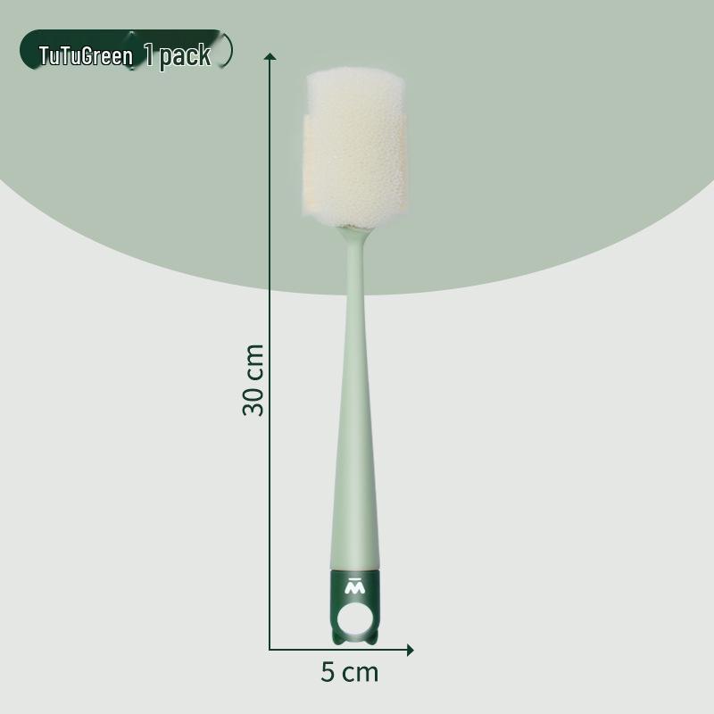 Removable Long-Handle Cup and Bottle Cleaning Brush with Replaceable Sponge
