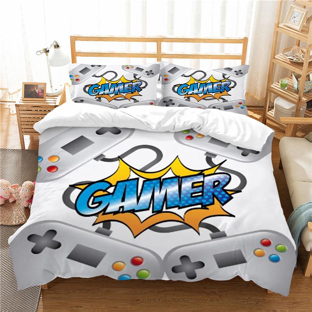 Copriletto Stampa a Tema Gamepad 3D Casa Biancheria da Letto Copripiumino Tessili Poliestere Confortevole Biancheria da Letto per la Casa