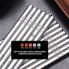 Chopsticks Non-slip Stylish Healthy Light Weight Chinese Stainless Steel Reusable Metal Chopstick For Sushi Food Tableware