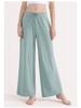 Women's High-Waist Wide-Leg Summer Yoga Pants - Lightweight, Loose, Slimming Casual Trousers with Drawstring.