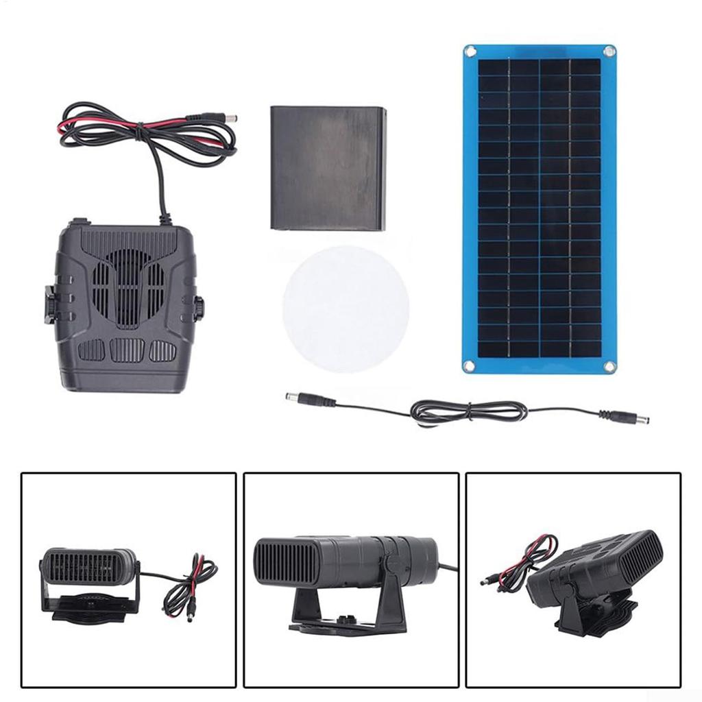 30w Single Solar Panel Heater Winter Defroster Heating Fan for Drying and Heating Windshield Defogger Portable Car Heater