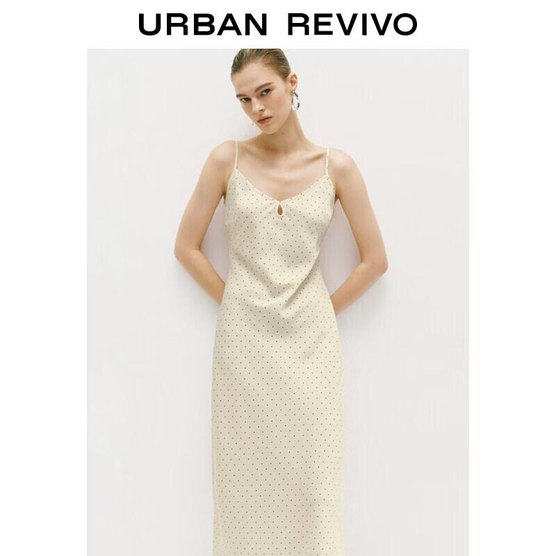 UR Elegant Polka Dot Strap Dress L
