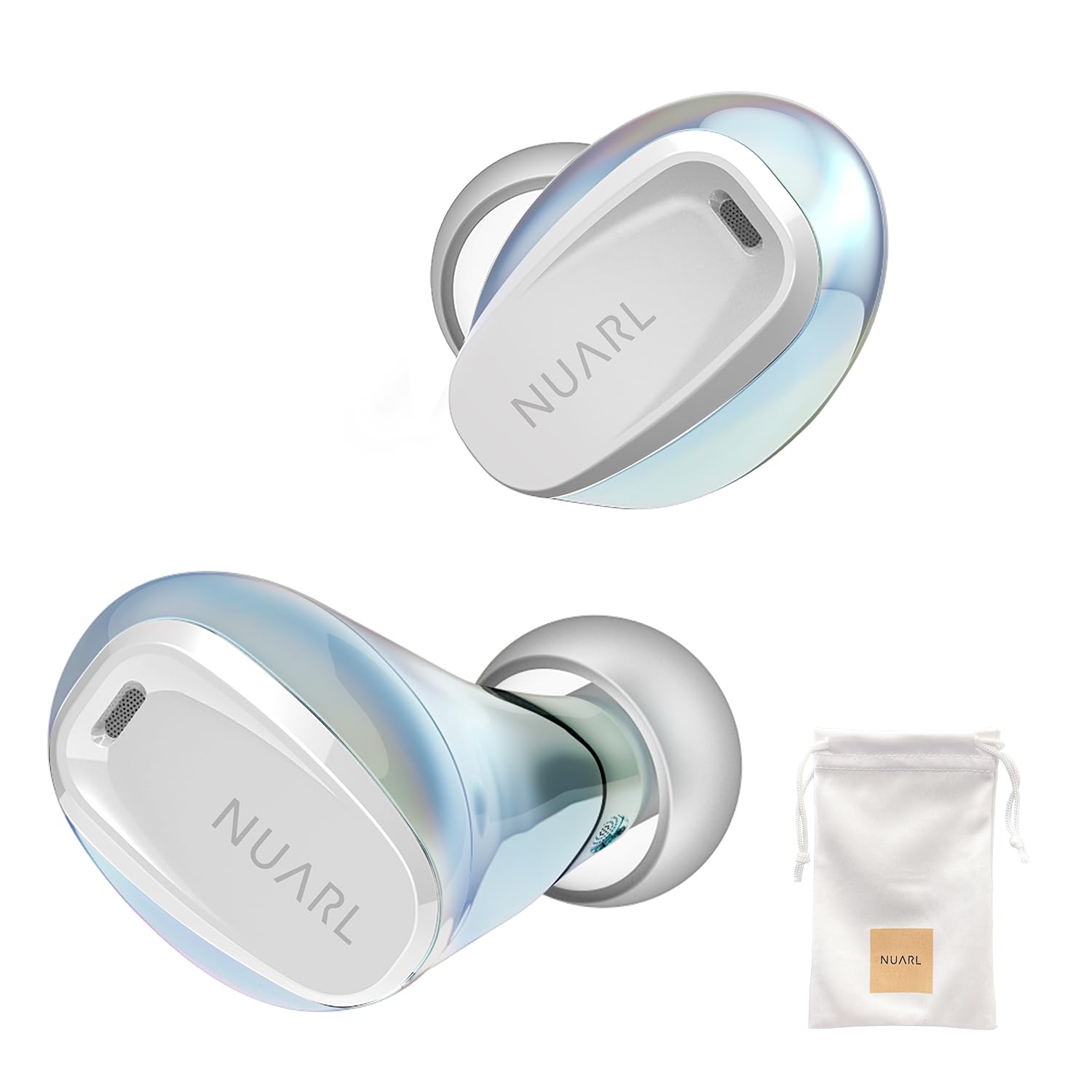 

Official NUARL mini3 True Wireless Noise Low Gaming Up to 32 Hours of Ambient Sound IPX4 with Mic Earbuds, Cancelling, Multi-Point Bluetooth, Latency,