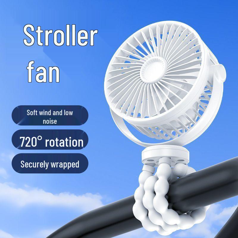 Portable Silent Mini Octopus Fan for Stroller, Dorm, Office, Desktop & Outdoor Use