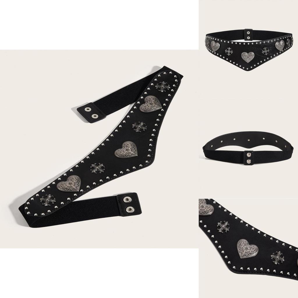 Womens Leather Waist Belt With Heart Shaped Buckle For Vintage Fashion And Waist Cinching