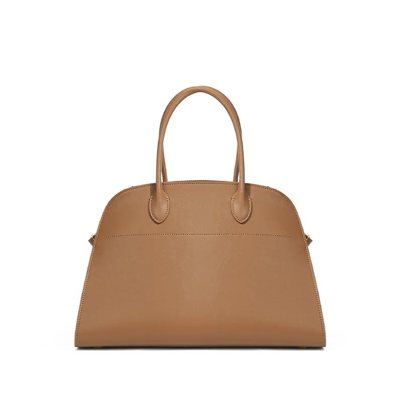 100% Echt Leer Designer Koeienhuid Handtas Voor Vrouwen Echt Leer Grote Capaciteit Suède Tote Bag Herfst En Winter Nieuw 25-17-19cm brown