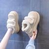 Skinny and heightening cotton shoes, piled and thickened in winter, new thick-soled heightening child, fluffy thick-soled snow boots