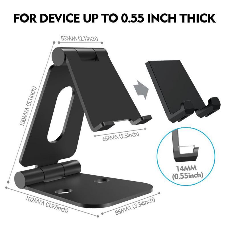 Mobile Phone & Tablet Desktop Holder: Adjustable Double-Fold Aluminum Stand