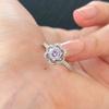 Exquisite Luxury Purple Crystal Rings for Women Creative Inlaid Zircons High Quality Fashion Hollow Out Ring Zircon
