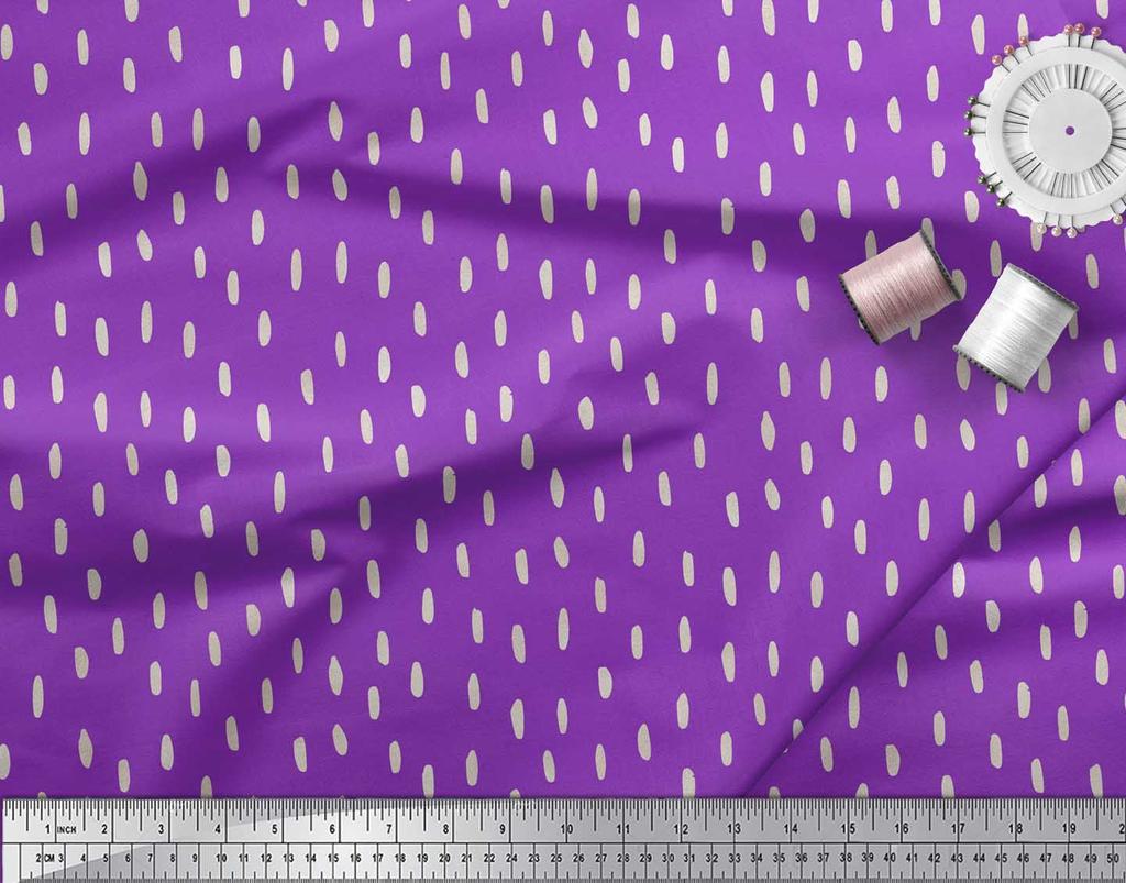Soimoi Purple Japan Crepe Satin Fabric Brush Stroke Abstract Fabric Prints By metre 42 Inch