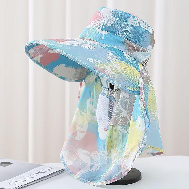 Summer sun protection hat for women, face mask, sun hat, face covering, UV protection, outdoor cycling wide-brimmed hat