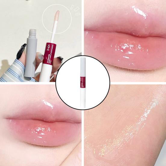 

Yousheng Hydrating Lip Plumping Gloss Soft Moisturising Lighten Lip Lines Double-Ended Lip Care Colour Cosmetics