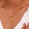 E.B.belle Tarnish Free Irregular Personality 12 Months Flower Pendant Necklace Stainless Steel Gold Plated Birthstone Necklace