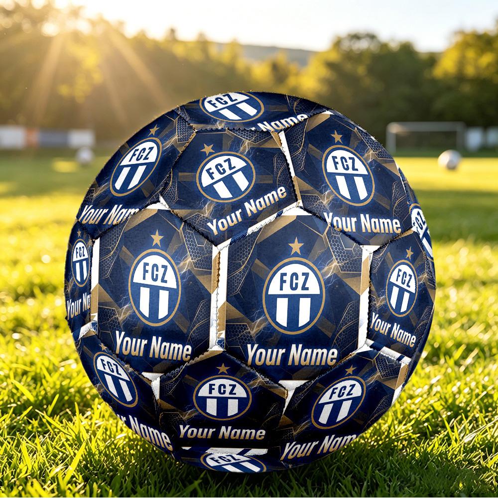 Personalized Size 5 Football FC Zürich Pattern Outdoor Game Sports Ball Gift