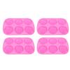 4PCS Silicone Craft Mold 6 Cavity Rose Flower Shaped Mold for Making Cake Soap Chocolate Candle