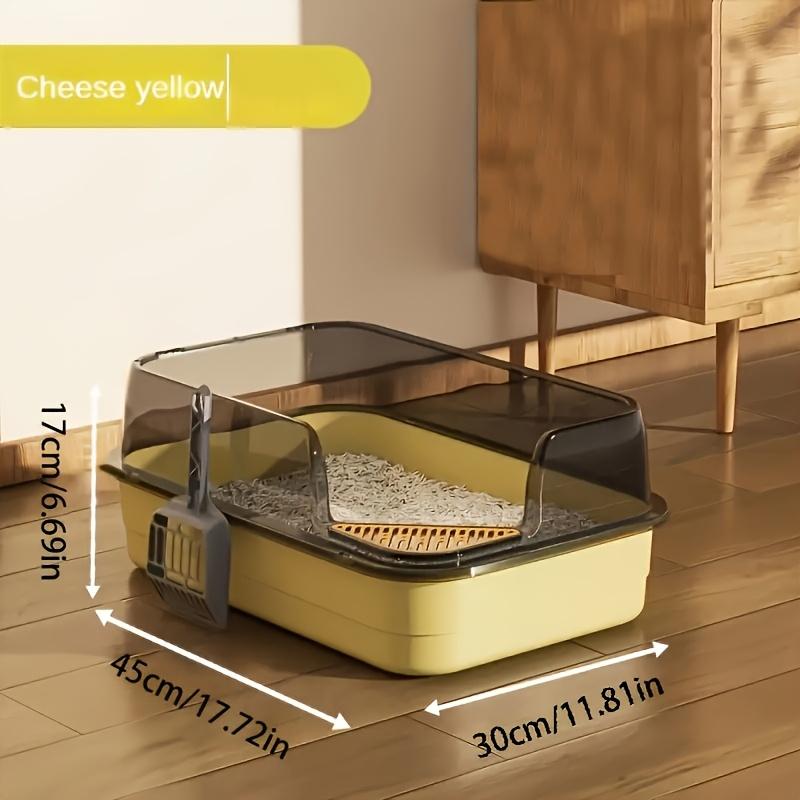 1pcs Set Large Cat Litter Box Semi-Enclosed Splash-Proof High-Sided Detachable Litter Scoop Sand Leakage Board Easy To Clean