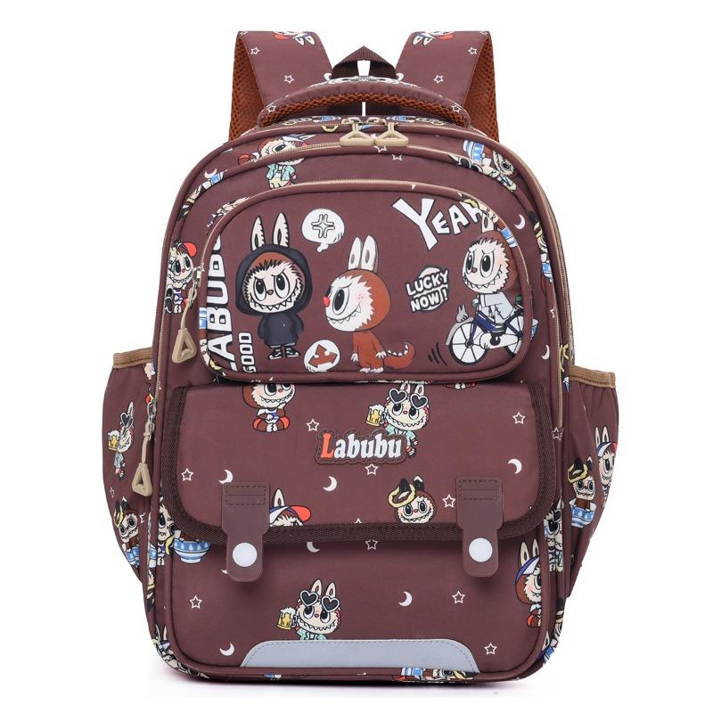 

Новый детский школьный рюкзак для учеников начальной школы первого и второго уровня, повседневный милый рюкзак большой вместимости для мальчиков и девочек коричневый