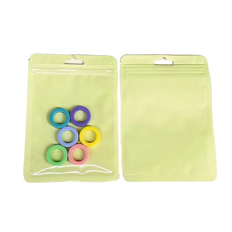 50 шт. Цветные пластиковые пакеты на молнии, Односторонние прозрачные упаковочные пакеты, Пакеты для хранения ювелирных изделий