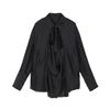 Less Women's Silk Loose Straight Long Sleeve Shirt