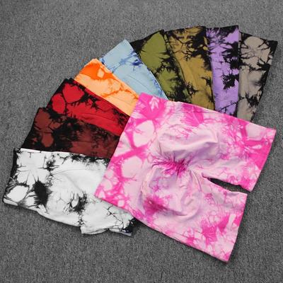 Nahtlose Tie Dye Push Up Yoga Shorts Frauen Elastische Scrunch Hohe Taille Sommer Fitness Workout Laufen Radfahren Sport Gym Fitness Workout Shorts Mujer