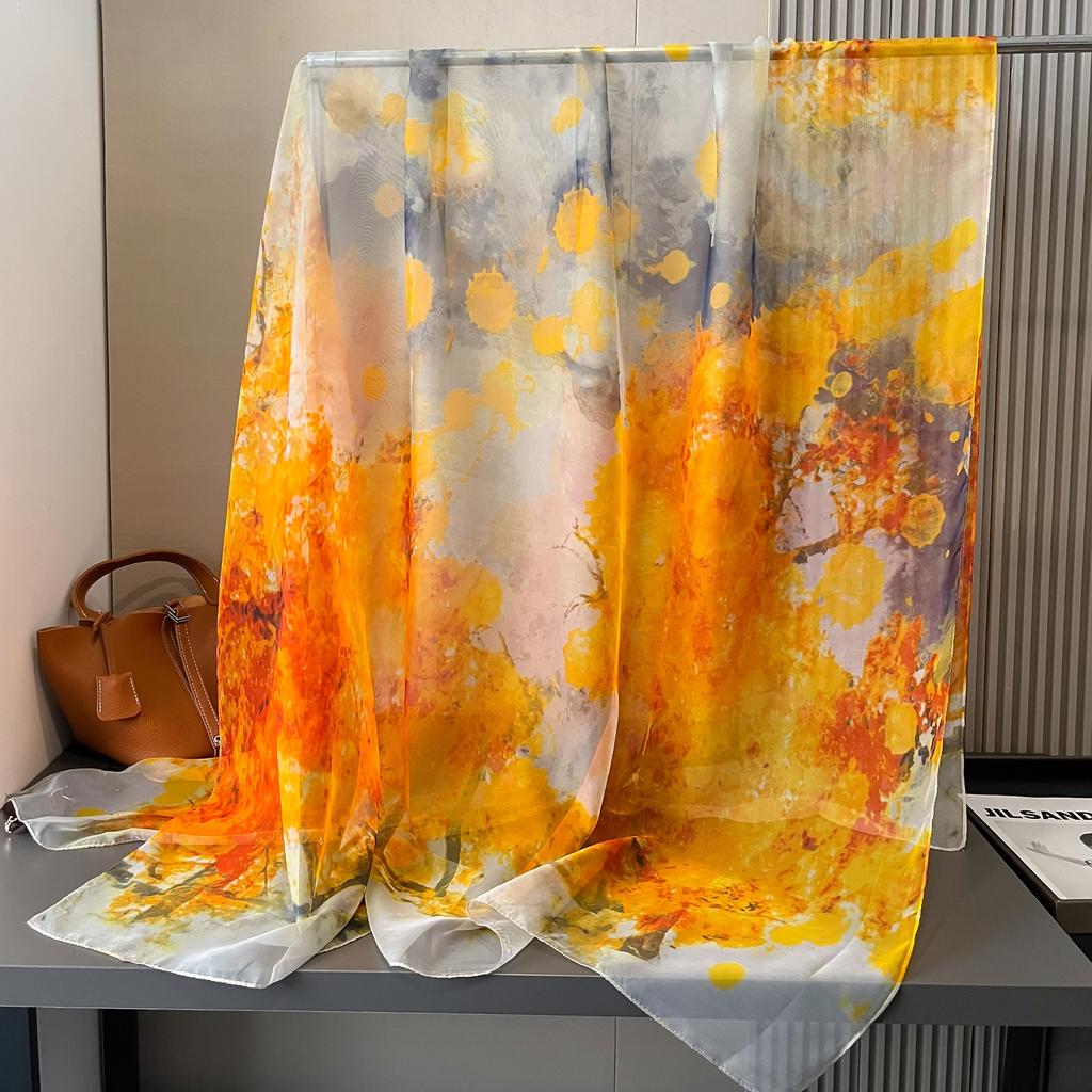New Silk Beach Stoles Women Hijab Scarf Sunscreen Shawl Wraps Ladies Scarves Foulard Beach Stoles Female Large Bandana Echarpe
