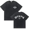 T-shirt Vintage Lavate Olympia Amateur Corea Stampa Double Face Uomo Fitness Palestra Copri Muscoli T-shirt Moda Maschile T-shirt Oversize