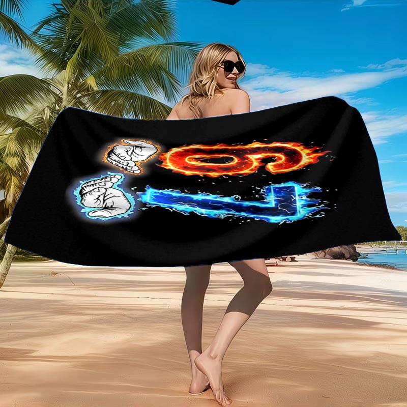 Energy Number 67 Design Beach Towel, Quick-drying, Easy to Care for, Suitable for Both Fitness and Beach Vacations,Sports Essential