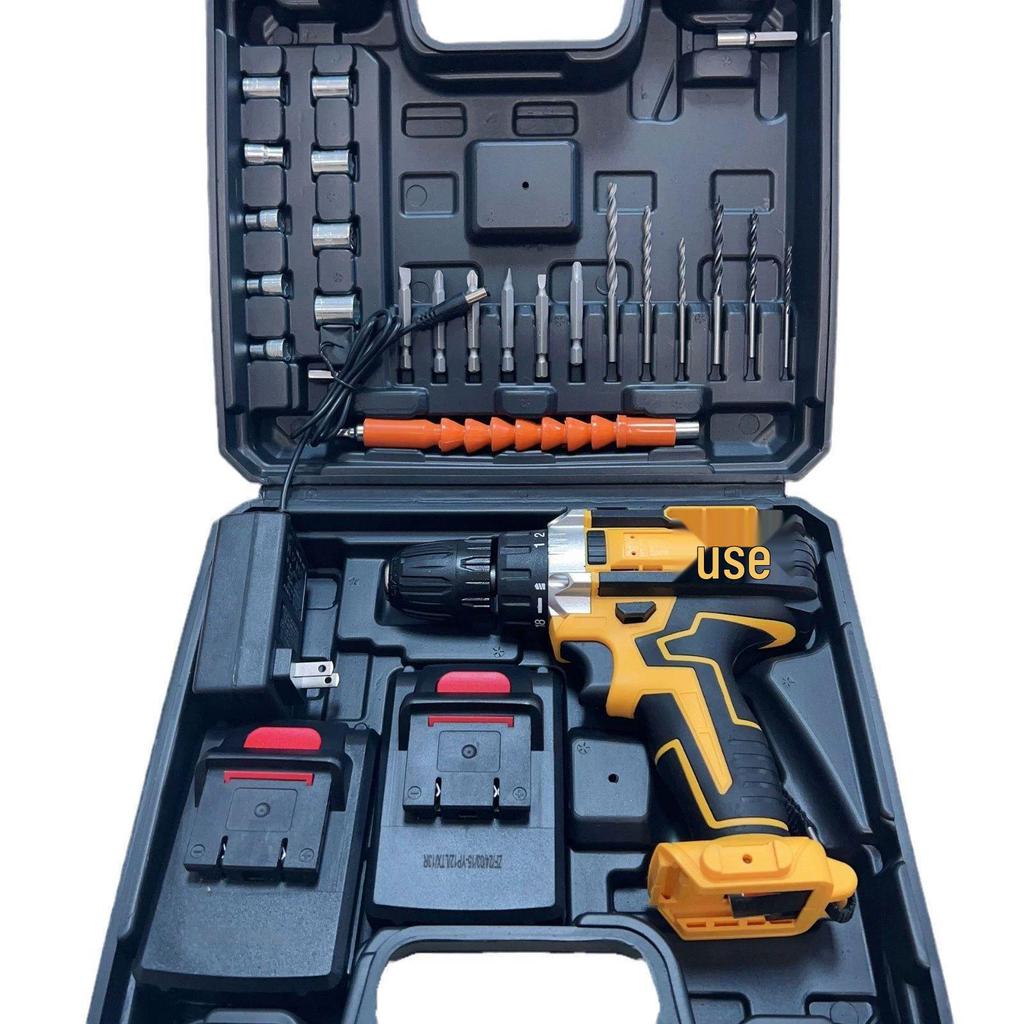 High-Power Multi-Functional Electric Drill Set with Lithium Battery Screwdriver