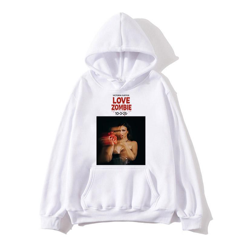 Victoria Justice Love Zombie Graphic Hoodies Man Fashion Casual Long Sleeve Sweatshirts Unisex High Street Y2K Hoody Pullovers
