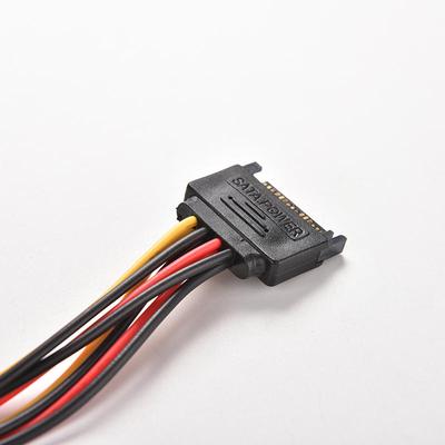 15-poliger SATA-Stecker auf SATA-Buchse 1:2 Y-Splitter-Stromkabel